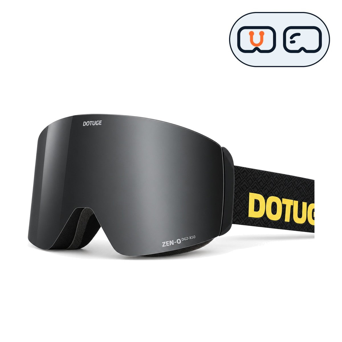 Alpine 1 | Snow Goggles | Cylindrical Lens, UV400 Protection | Skiing and Snowboarding-Black Lens / Black Frame / Black Strap-Snowgest