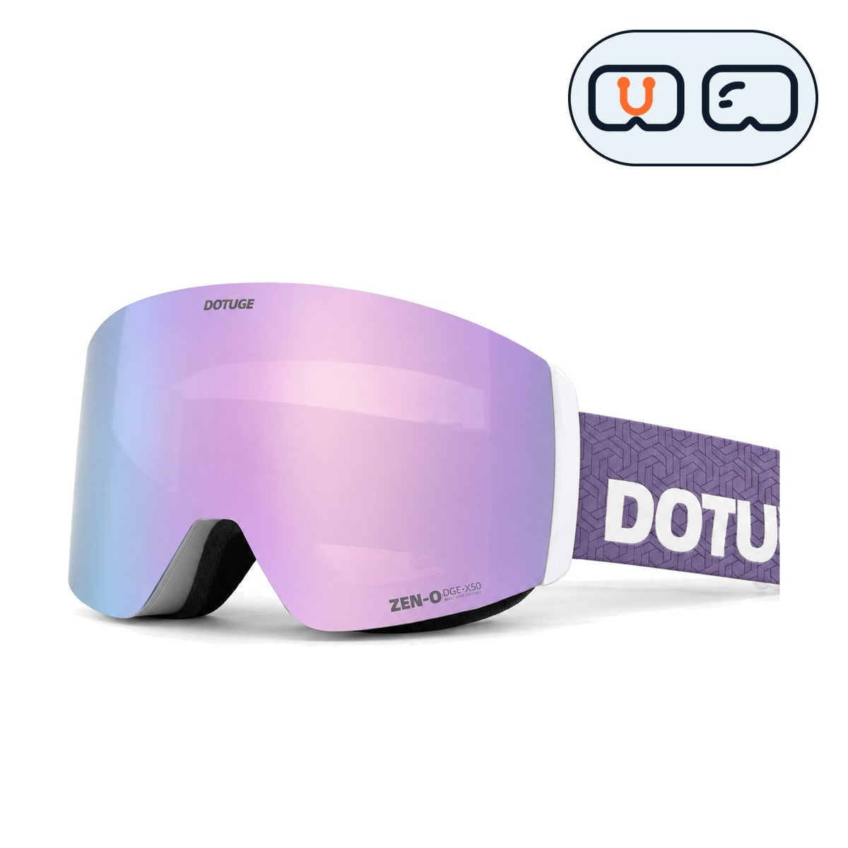Alpine 1 | Snow Goggles | Cylindrical Lens, UV400 Protection | Skiing and Snowboarding-Purple Lens / White Frame / Purple Strap-Snowgest