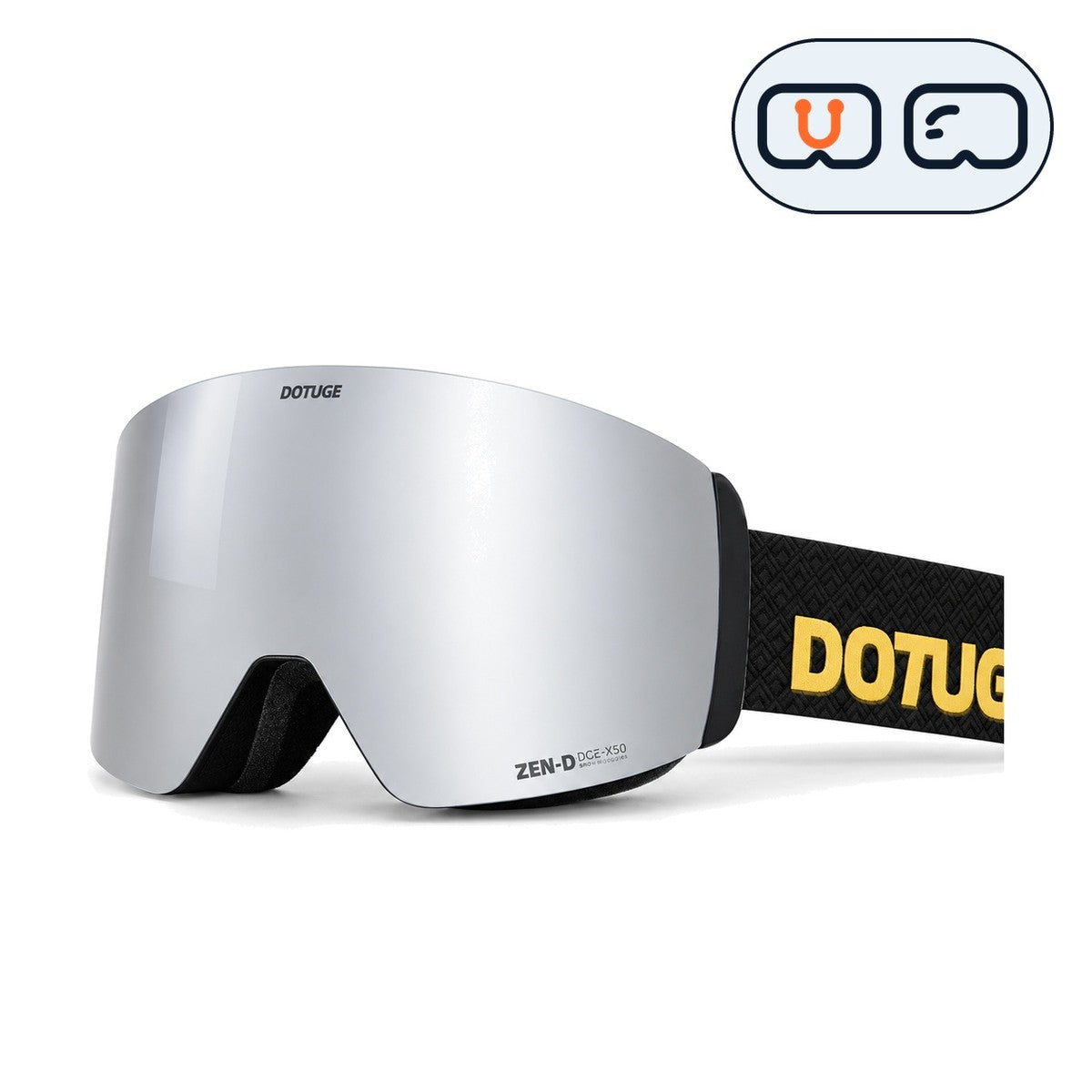 Alpine 1 | Snow Goggles | Cylindrical Lens, UV400 Protection | Skiing and Snowboarding-Silver Lens / Black Frame / Black Strap-Snowgest
