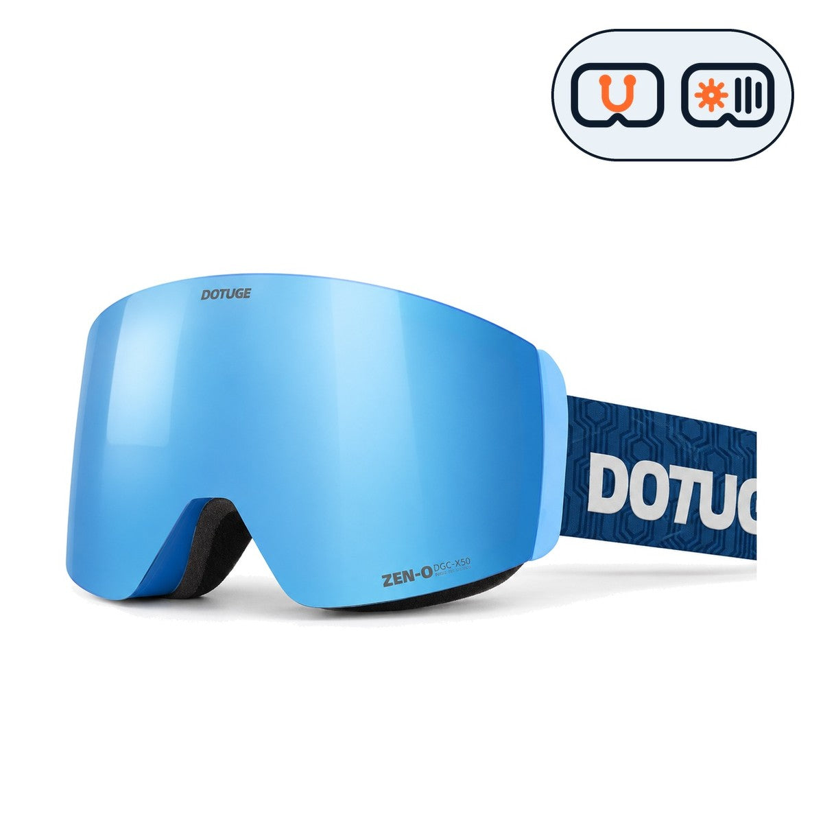 Alpine 2 | Snow Goggles | Photochromic Cylindrical Lens, UV400 Protection | Skiing and Snowboarding-Blue Lens / Blue Frame / Blue Strap-Snowgest