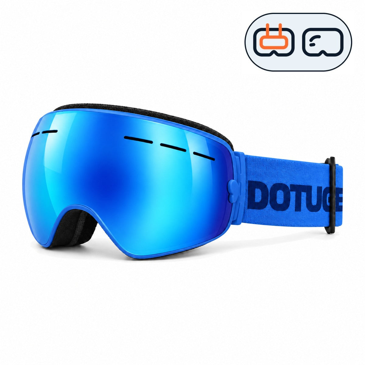 Bumble | Kids Snow Goggles | Spherical Lens, UV400 Protection | Skiing and Snowboarding-Blue Lens / Blue Frame / Blue Strap-Snowgest
