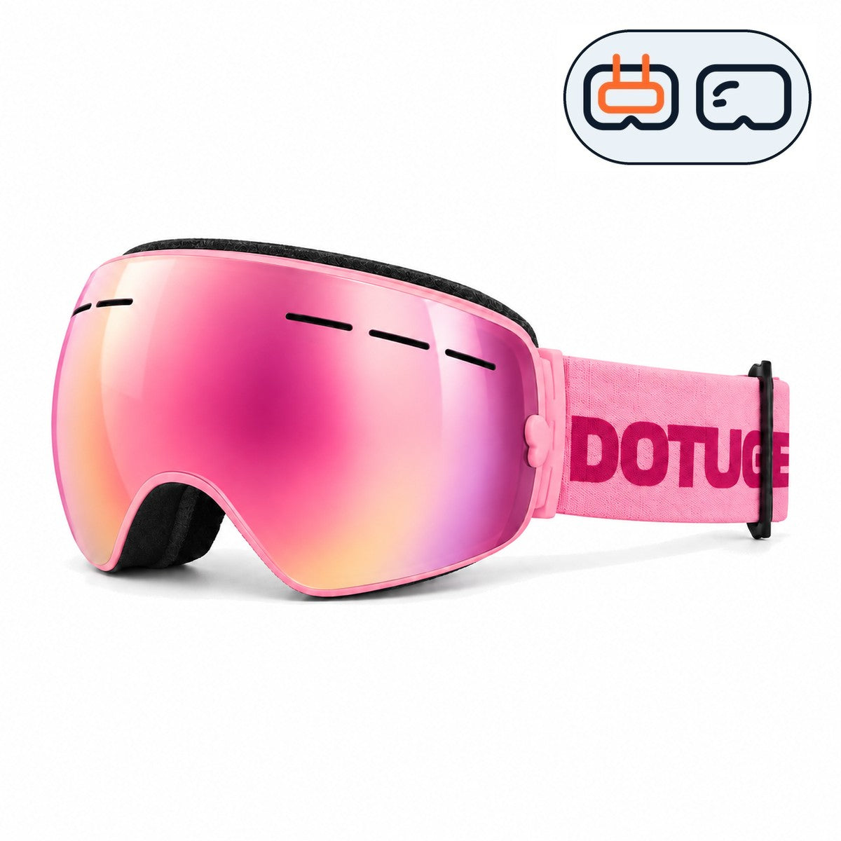 Bumble | Kids Snow Goggles | Spherical Lens, UV400 Protection | Skiing and Snowboarding-Pink Lens / Pink Frame / Pink Strap-Snowgest