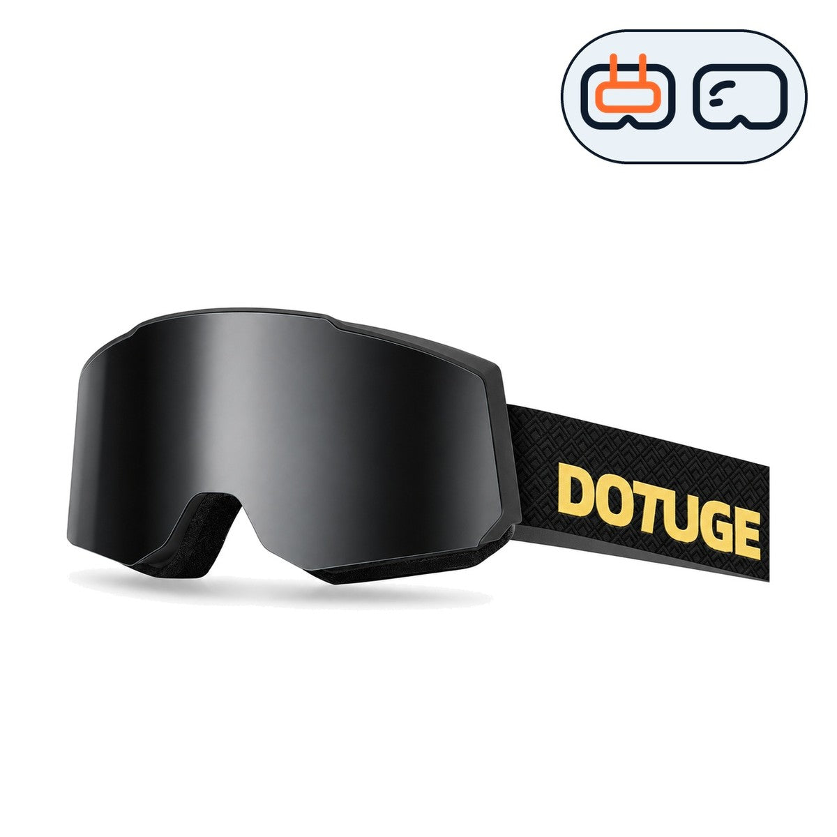 Drift 3 | Snow Goggles | Cylindrical Lens, UV400 Protection | Skiing and Snowboarding-Black Lens / Black Frame / Black Strap-Snowgest