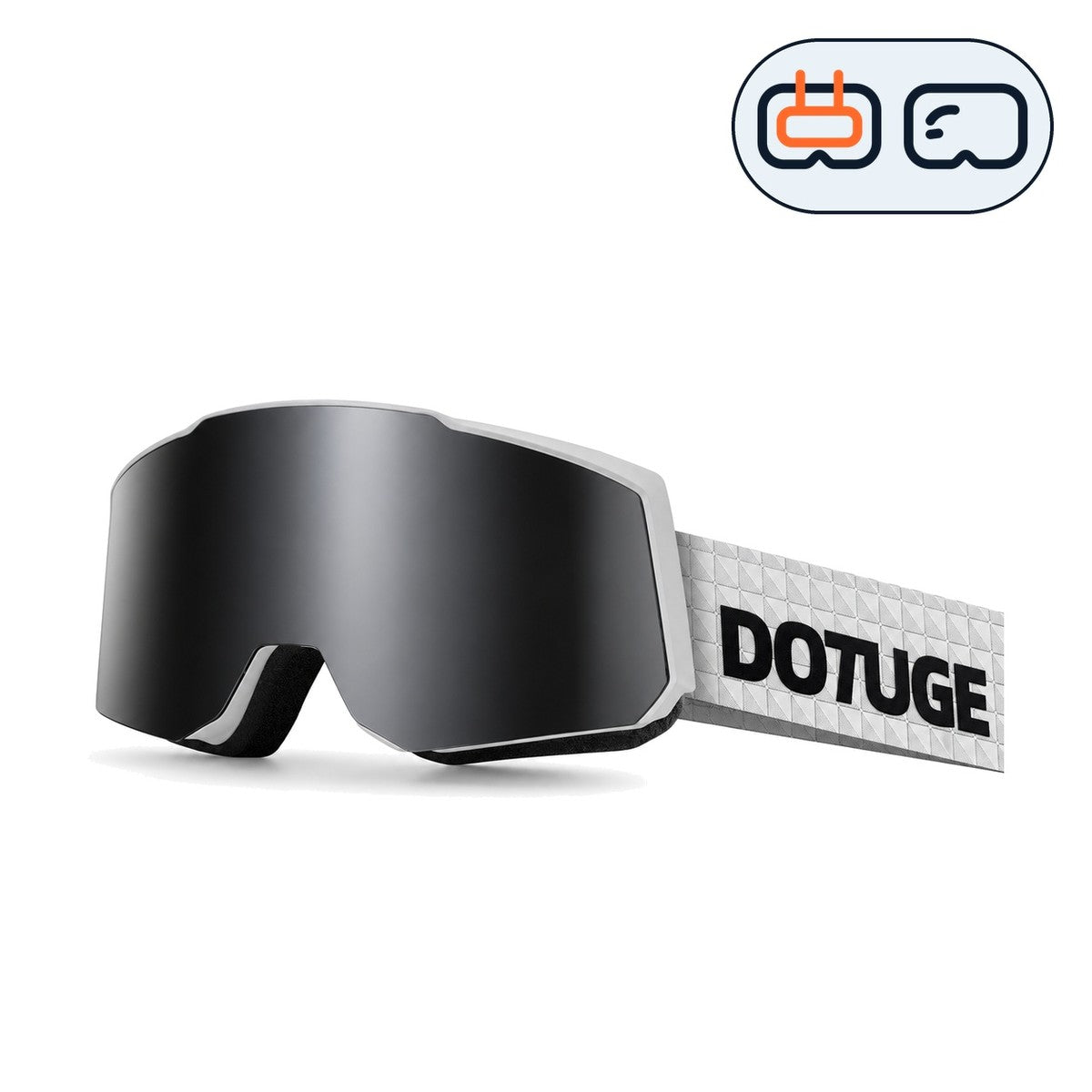 Drift 3 | Snow Goggles | Cylindrical Lens, UV400 Protection | Skiing and Snowboarding-Black Lens / White Frame / White Strap-Snowgest