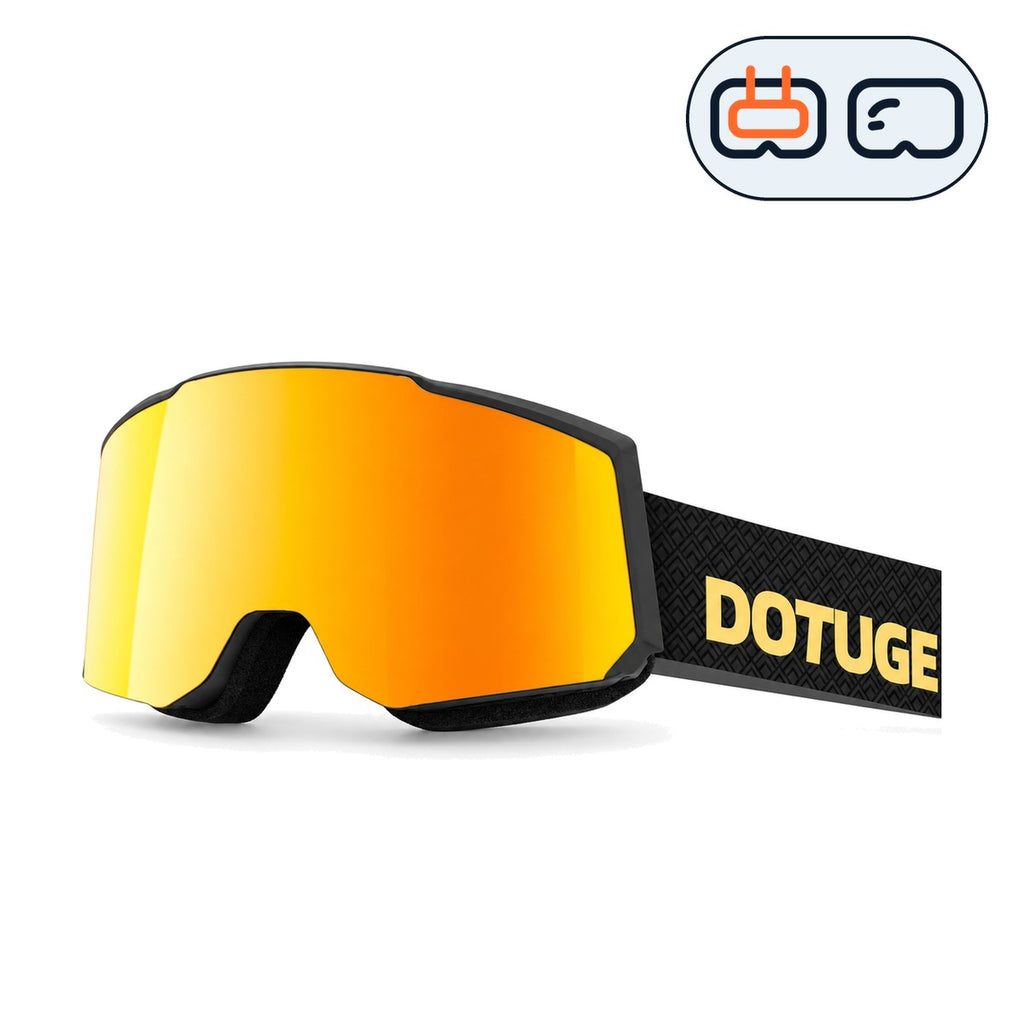 Drift 3 | Snow Goggles | Cylindrical Lens, UV400 Protection | Skiing and Snowboarding-Red Lens / Black Frame / Black Strap-Snowgest