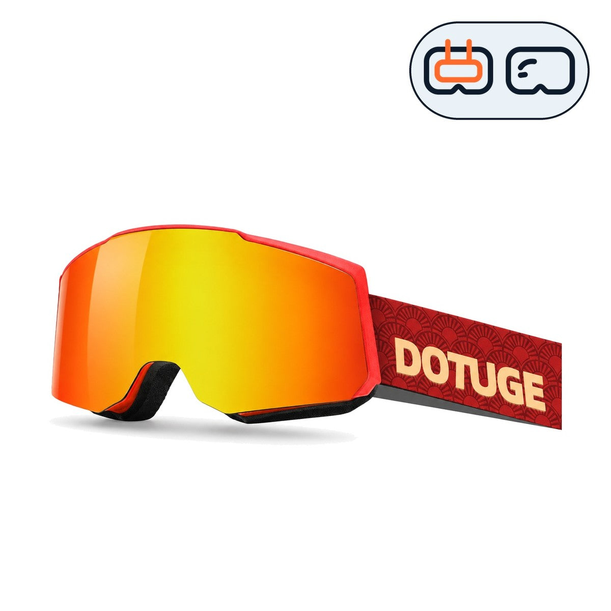 Drift 3 | Snow Goggles | Cylindrical Lens, UV400 Protection | Skiing and Snowboarding-Red Lens / Red Frame / Red Strap-Snowgest