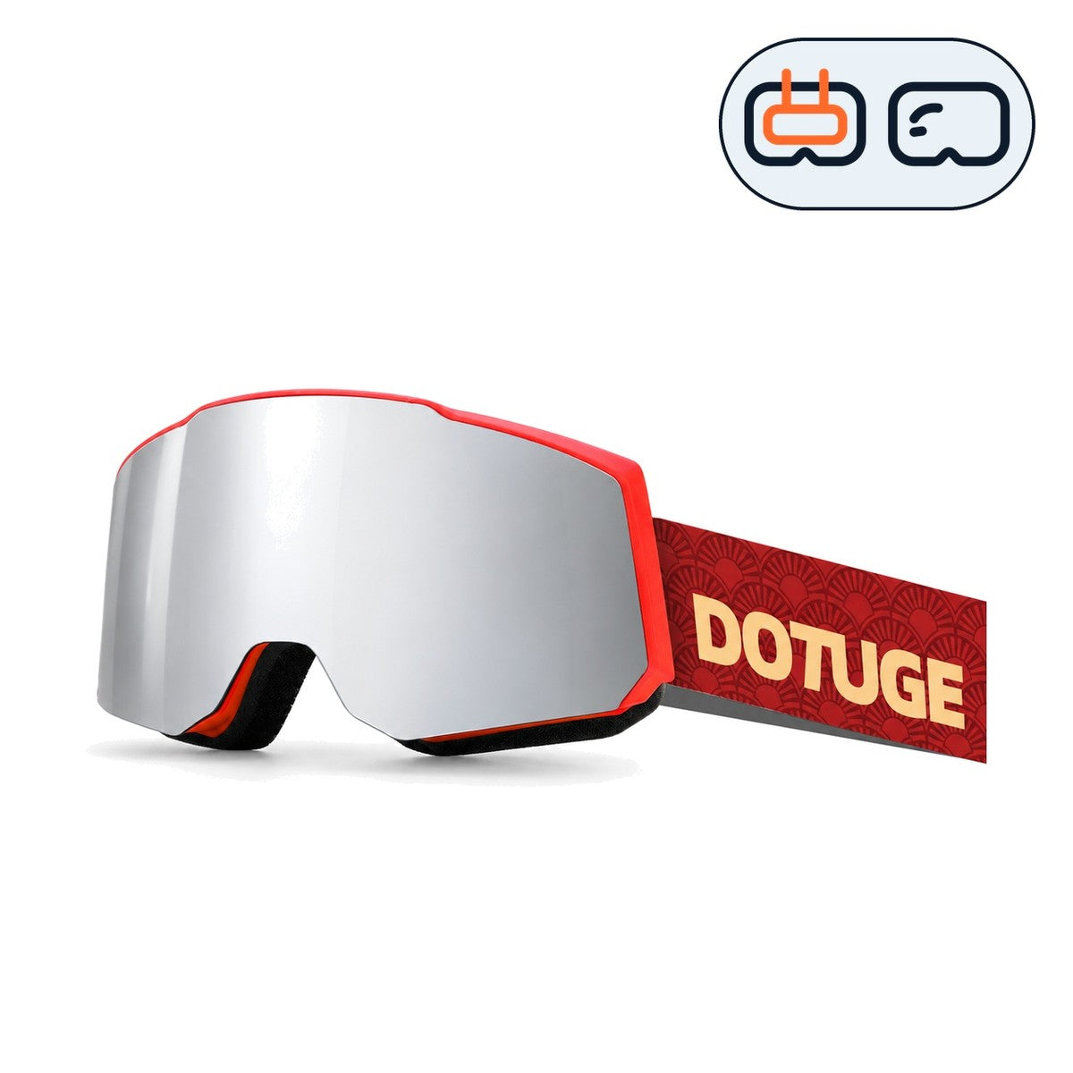 Drift 3 | Snow Goggles | Cylindrical Lens, UV400 Protection | Skiing and Snowboarding-Silver Lens / Red Frame / Red Strap-Snowgest