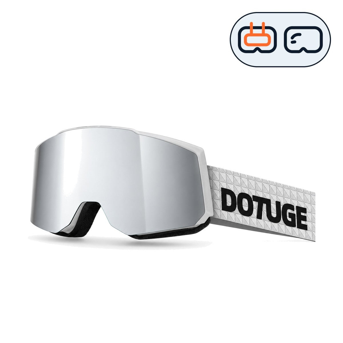 Drift 3 | Snow Goggles | Cylindrical Lens, UV400 Protection | Skiing and Snowboarding-Silver Lens / White Frame / White Strap-Snowgest