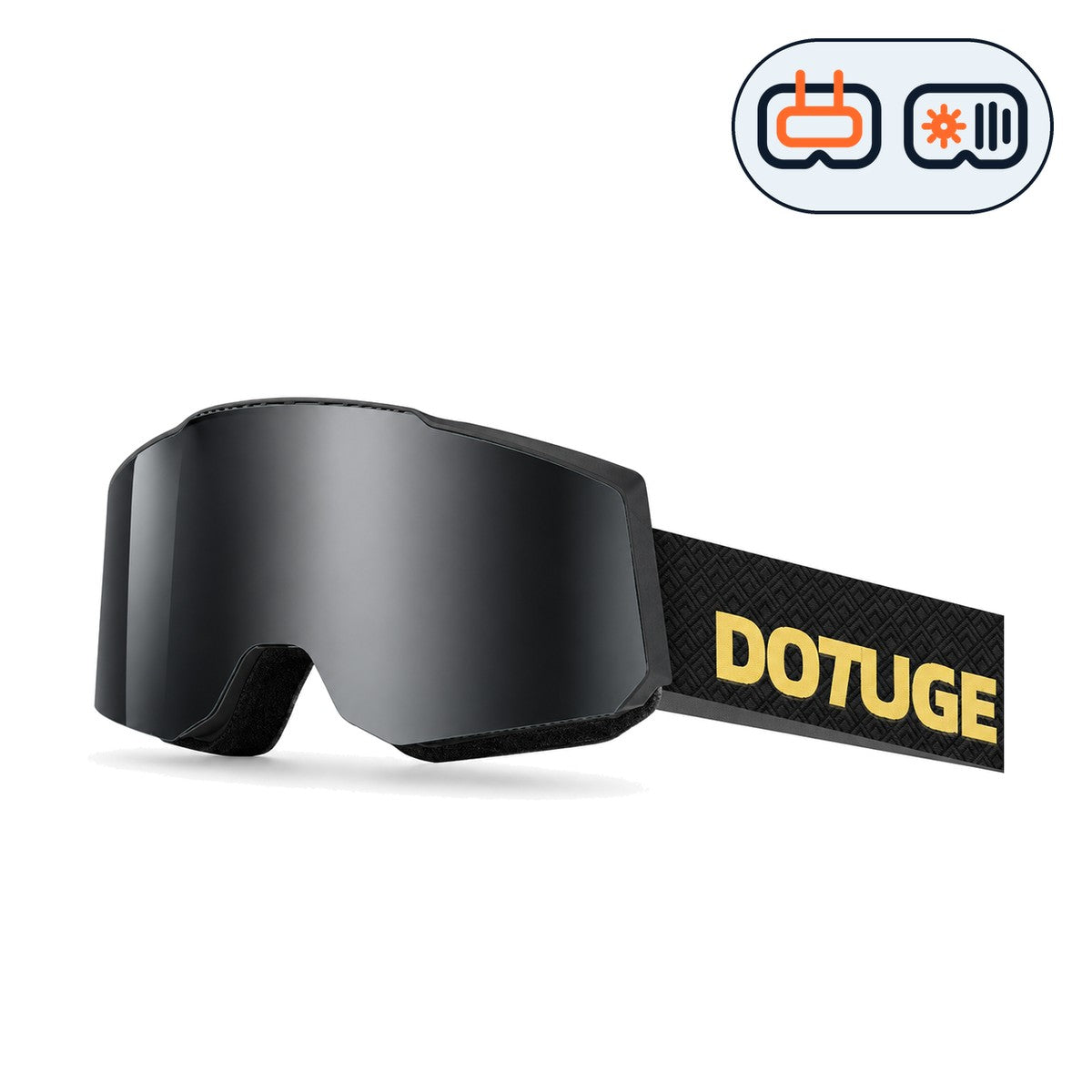 Drift 4 | Snow Goggles | Photochromic Cylindrical Lens, UV400 Protection | Skiing and Snowboarding-Black Lens / Black Frame / Black Strap-Snowgest