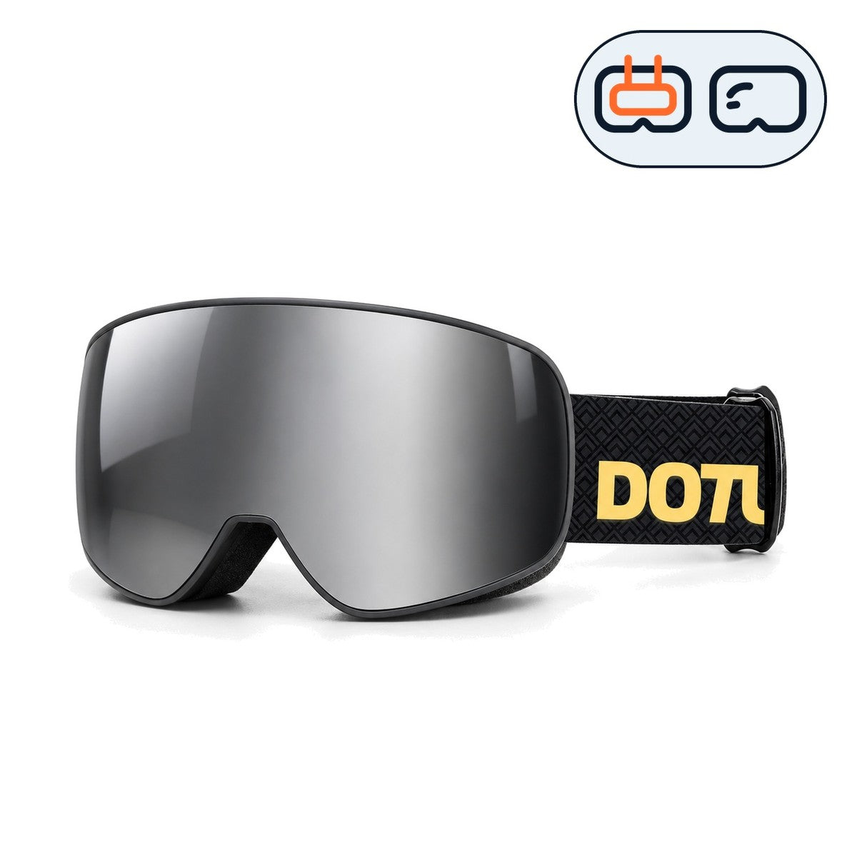 Frost 1 | Snow Goggles | Cylindrical Lens, UV400 Protection | Skiing and Snowboarding-Black Lens / Black Frame / Black Strap-Snowgest