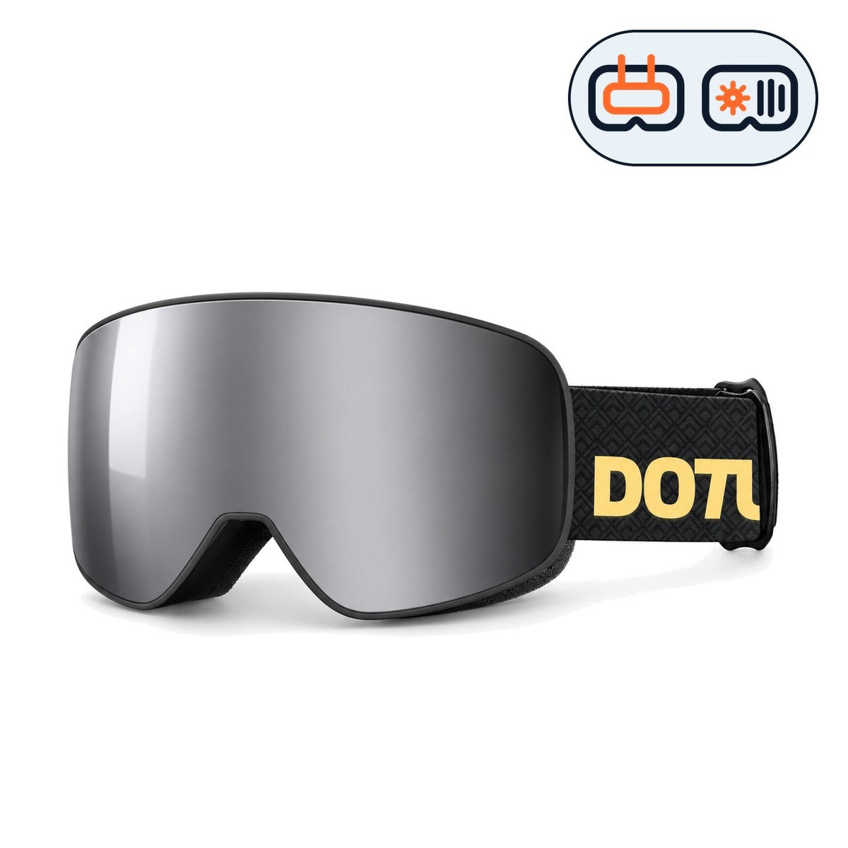 Frost 2 | Snow Goggles | Photochromic Cylindrical Lens, UV400 Protection | Skiing and Snowboarding-Black Lens / Black Frame / Black Strap-Snowgest