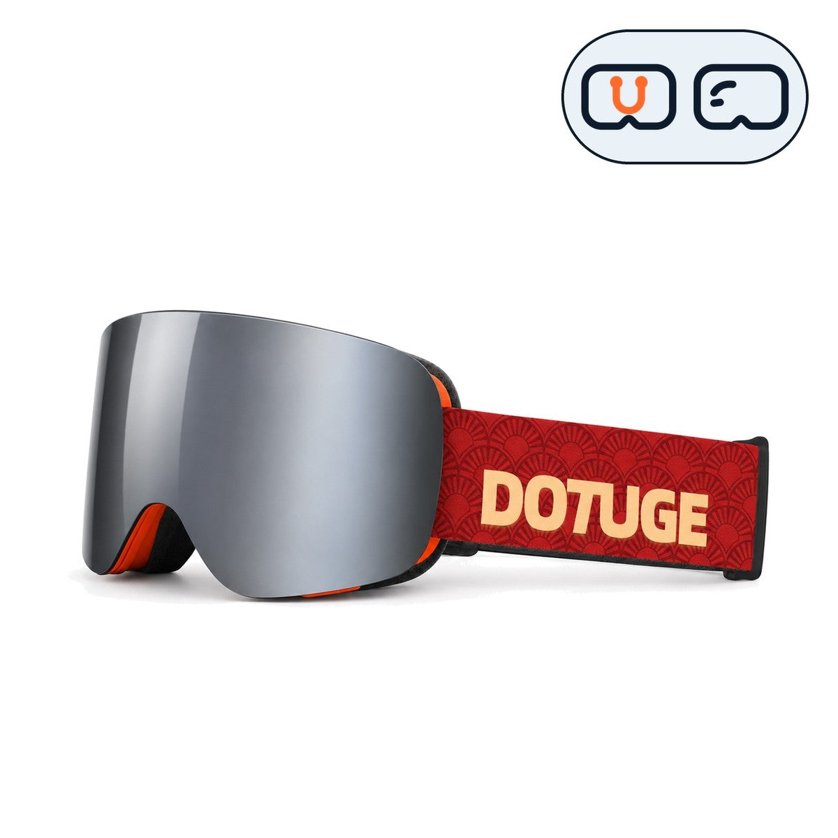 Glacier 1 | Snow Goggles | Cylindrical Lens, UV400 Protection | Skiing and Snowboarding-Black Lens / Red Frame / Red Strap-Snowgest