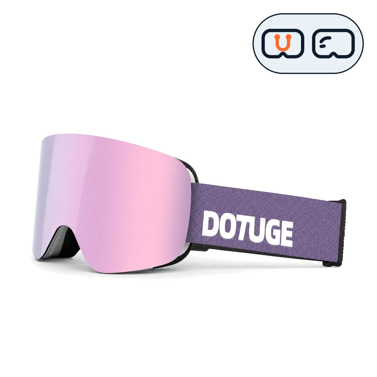 Glacier 1 | Snow Goggles | Cylindrical Lens, UV400 Protection | Skiing and Snowboarding-Purple Lens / White Frame / Purple Strap-Snowgest