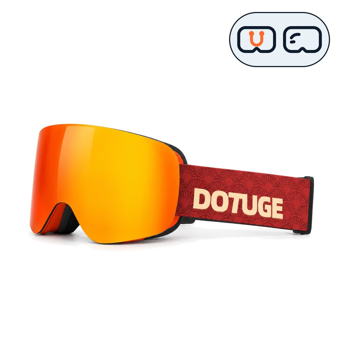 Glacier 1 | Snow Goggles | Cylindrical Lens, UV400 Protection | Skiing and Snowboarding-Red Lens / Red Frame / Red Strap-Snowgest