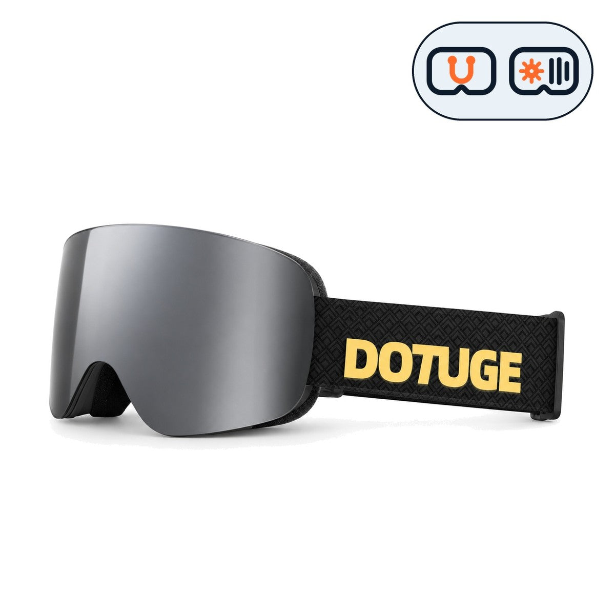 Glacier 2 | Snow Goggles | Photochromic Cylindrical Lens, UV400 Protection | Skiing and Snowboarding-Black Lens / Black Frame / Black Strap-Snowgest