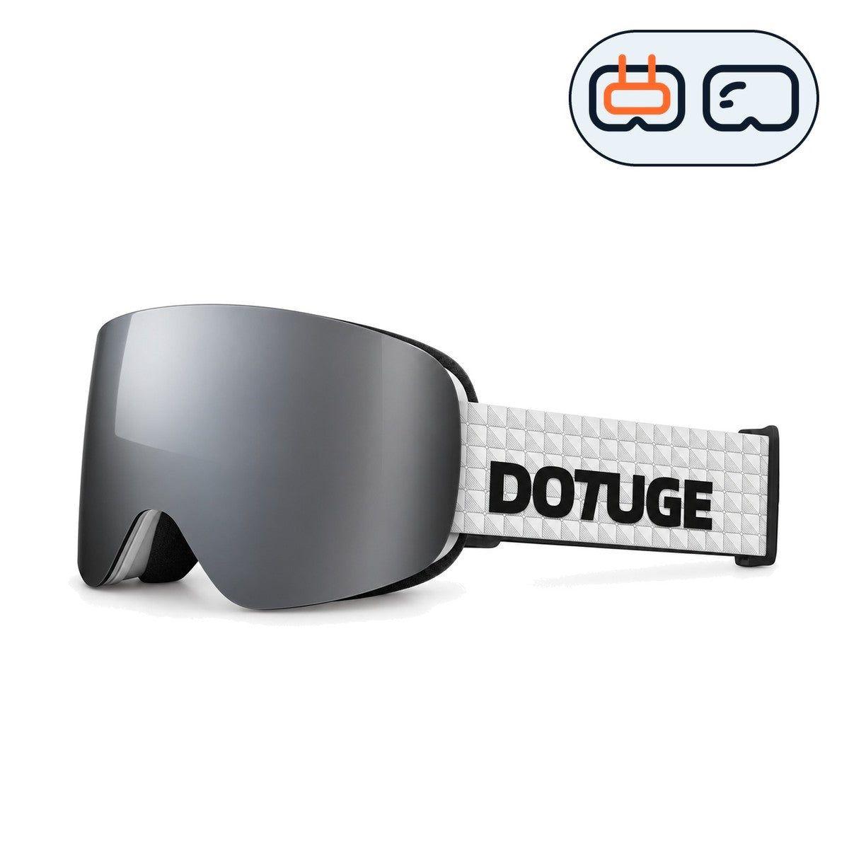 Glacier 3 | Snow Goggles | Cylindrical Lens, UV400 Protection | Skiing and Snowboarding-Black Lens / White Frame / White Strap-Snowgest