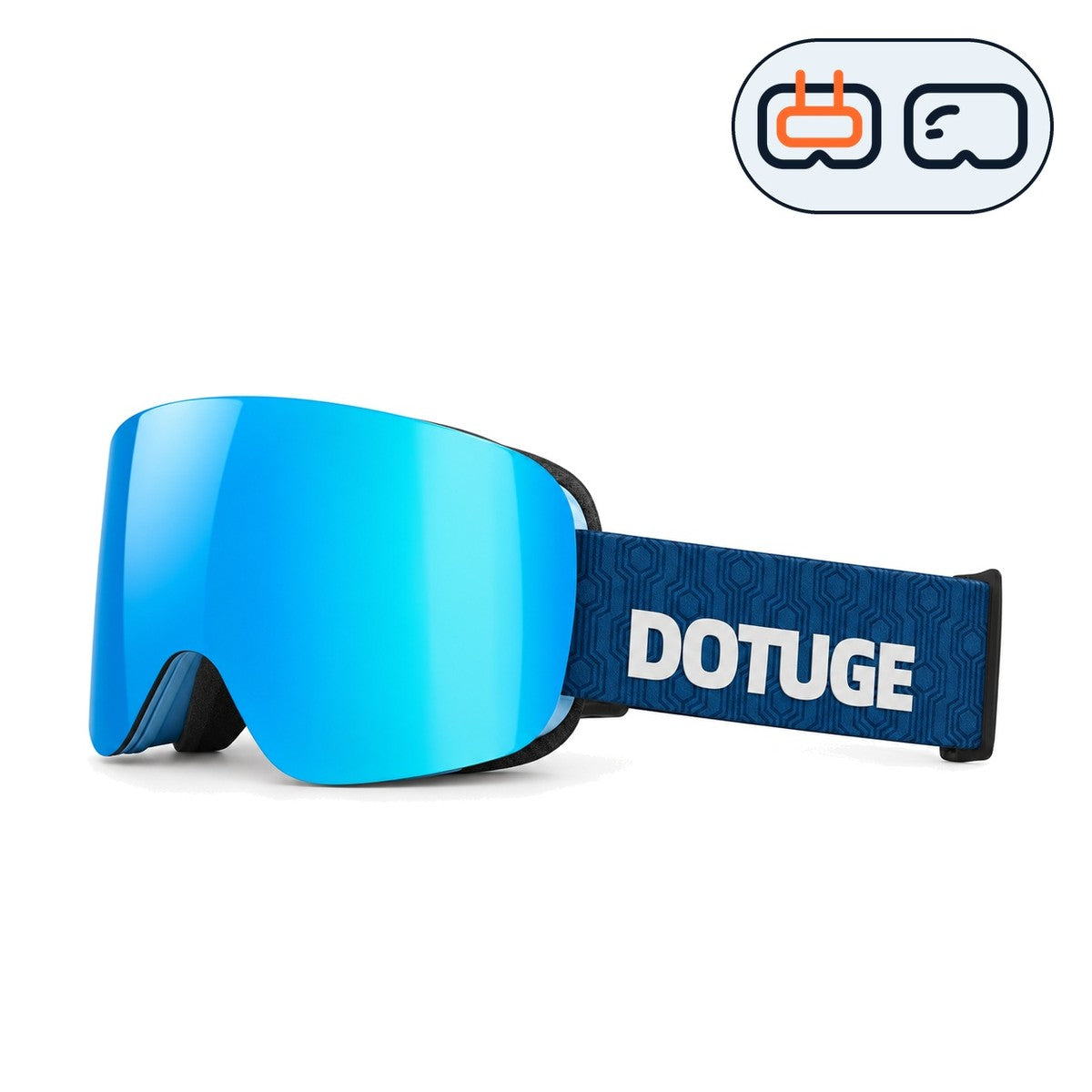 Glacier 3 | Snow Goggles | Cylindrical Lens, UV400 Protection | Skiing and Snowboarding-Ice Blue Lens / Blue Frame / Blue Strap-Snowgest