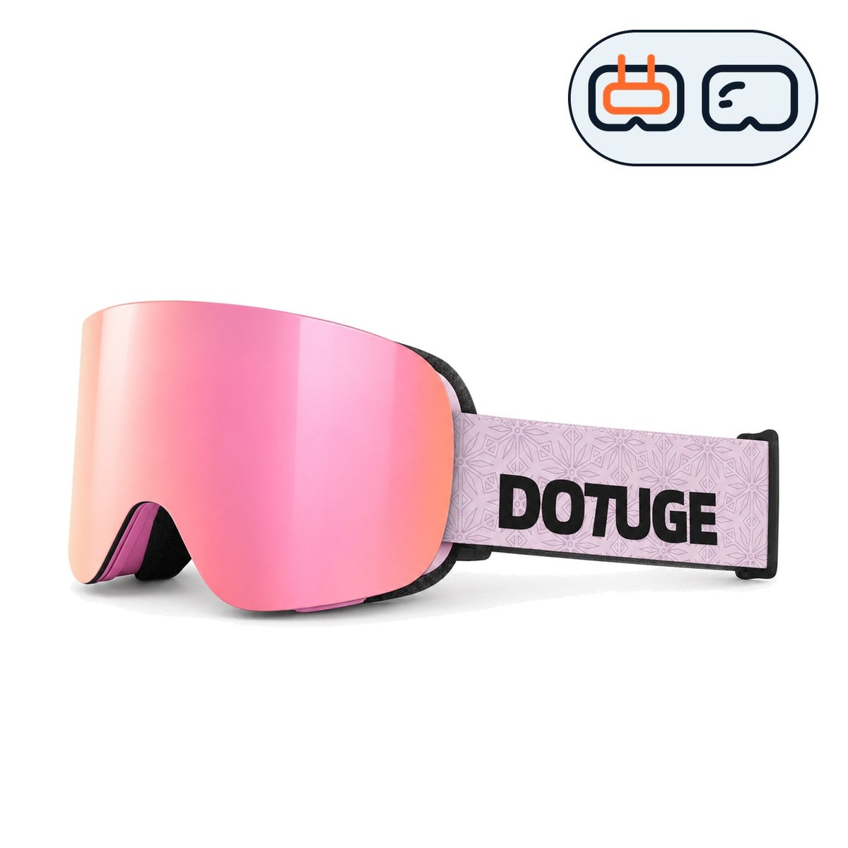 Glacier 3 | Snow Goggles | Cylindrical Lens, UV400 Protection | Skiing and Snowboarding-Pink Lens / Pink Frame / Pink Strap-Snowgest