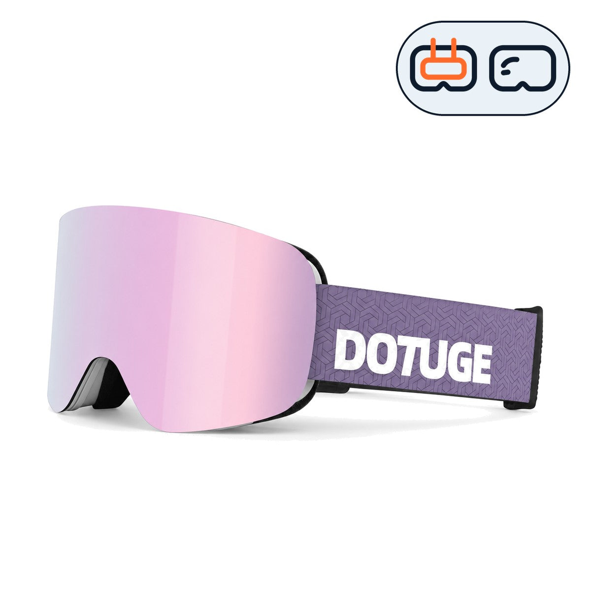 Glacier 3 | Snow Goggles | Cylindrical Lens, UV400 Protection | Skiing and Snowboarding-Purple Lens / White Frame / Purple Strap-Snowgest