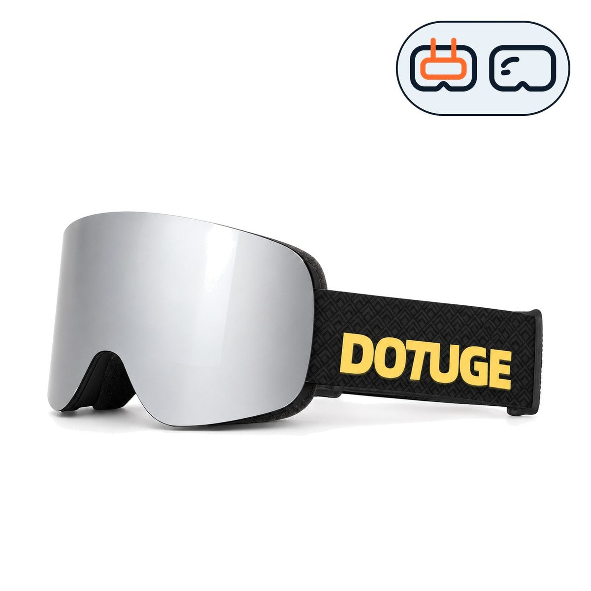 Glacier 3 | Snow Goggles | Cylindrical Lens, UV400 Protection | Skiing and Snowboarding-Silver Lens / Black Frame / Black Strap-Snowgest