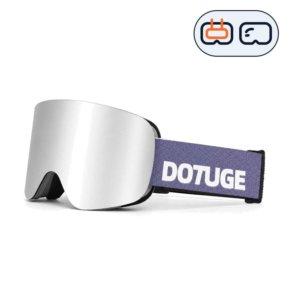Glacier 3 | Snow Goggles | Cylindrical Lens, UV400 Protection | Skiing and Snowboarding-Silver Lens / White Frame / Purple Strap-Snowgest