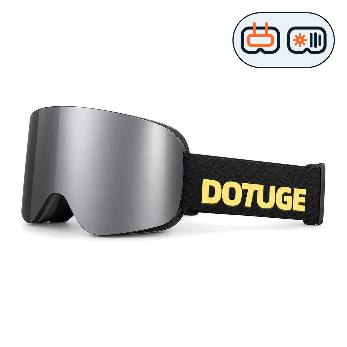 Glacier 4 | Snow Goggles | Photochromic Cylindrical Lens, UV400 Protection | Skiing and Snowboarding-Black Lens / Black Frame / Black Strap-Snowgest