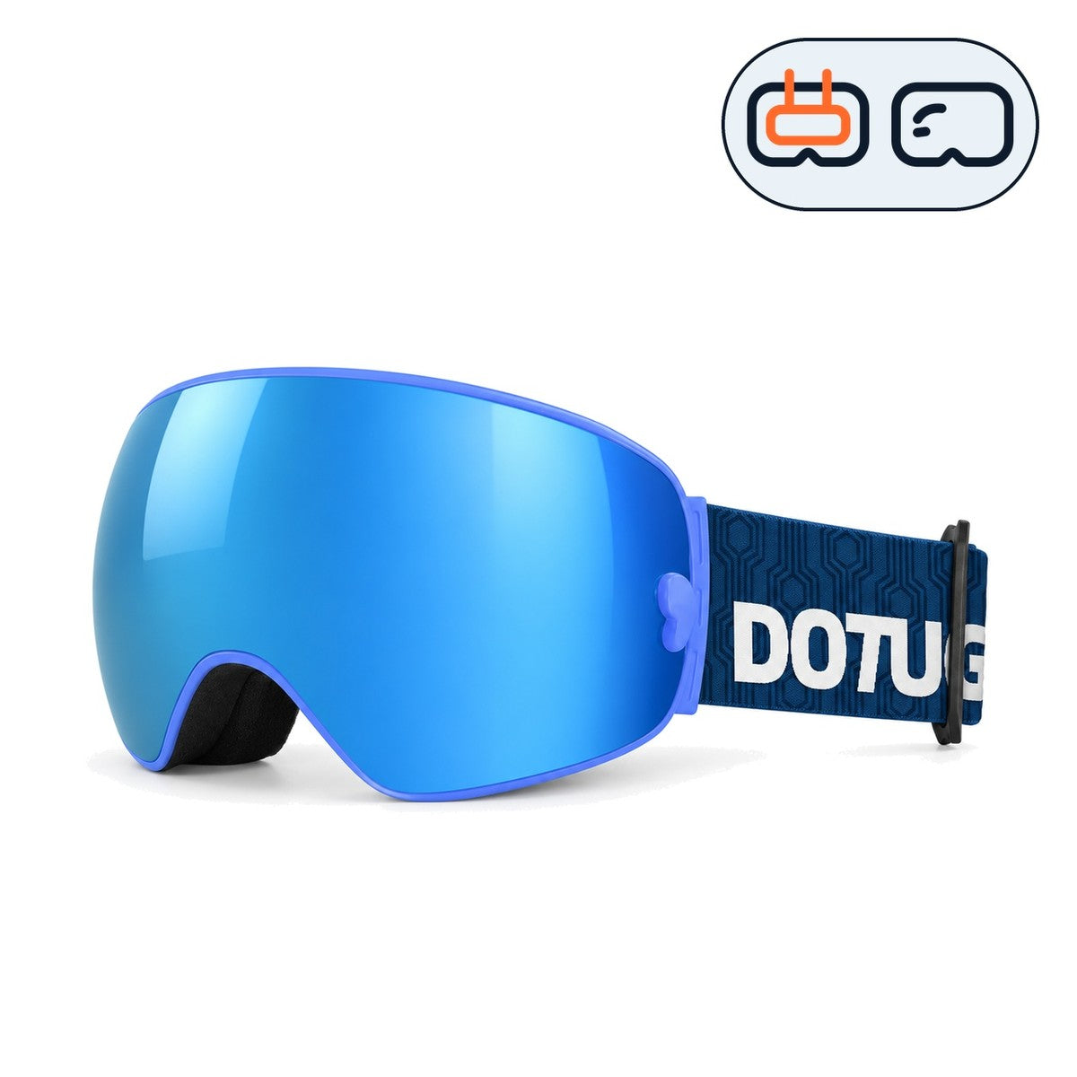 Mesa | Snow Goggles | Spherical Lens, UV400 Protection | Skiing and Snowboarding-Blue Lens / Blue Frame / Blue Strap-Snowgest