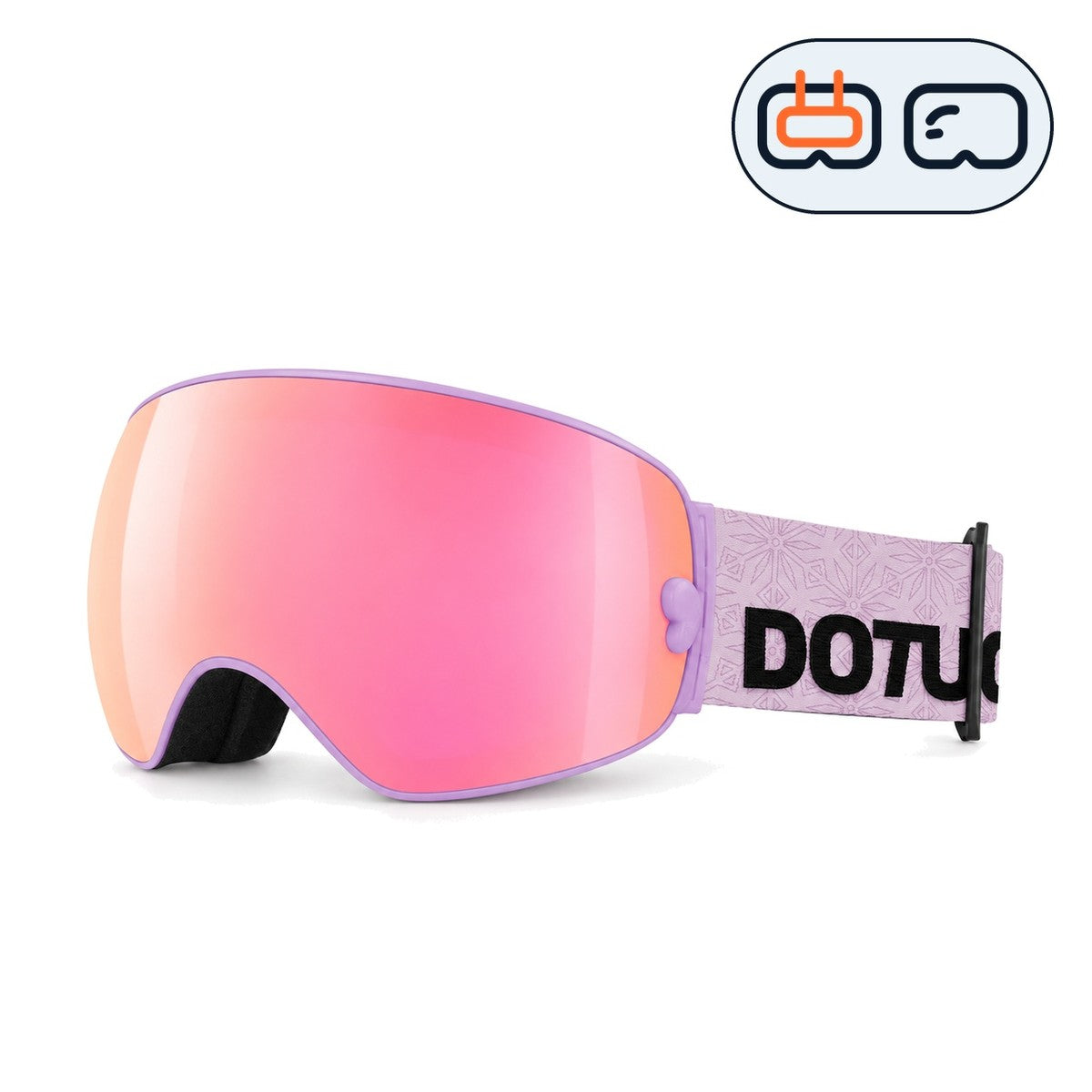 Mesa | Snow Goggles | Spherical Lens, UV400 Protection | Skiing and Snowboarding-Pink Lens / Pink Frame / Pink Strap-Snowgest