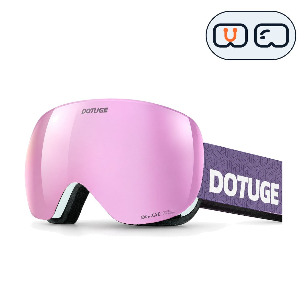 Orbit 1 | Snow Goggles | Spherical Lens, UV400 Protection | Skiing and Snowboarding-Purple Lens / White Frame / Purple Strap-Snowgest