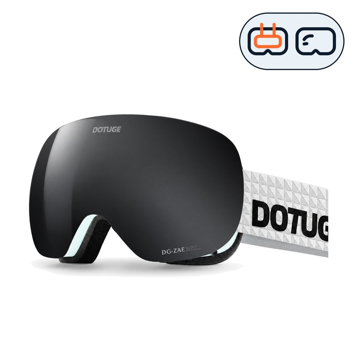 Orbit 3 | Snow Goggles | Spherical Lens, UV400 Protection | Skiing and Snowboarding-Black Lens / White Frame / White Strap-Snowgest