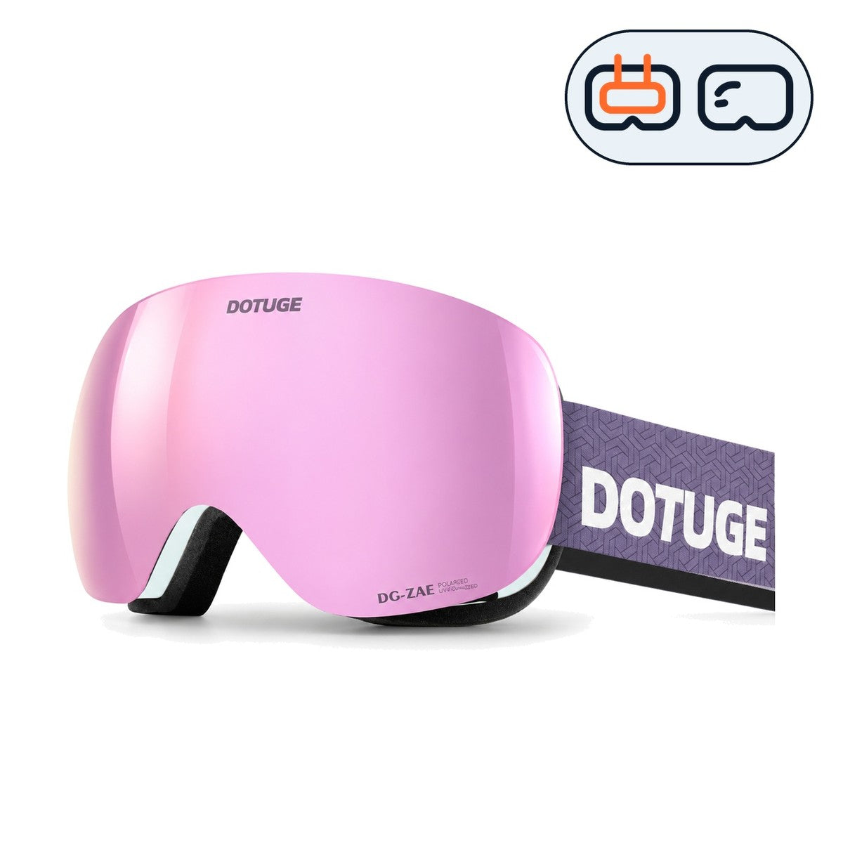 Orbit 3 | Snow Goggles | Spherical Lens, UV400 Protection | Skiing and Snowboarding-Purple Lens / White Frame / Purple Strap-Snowgest
