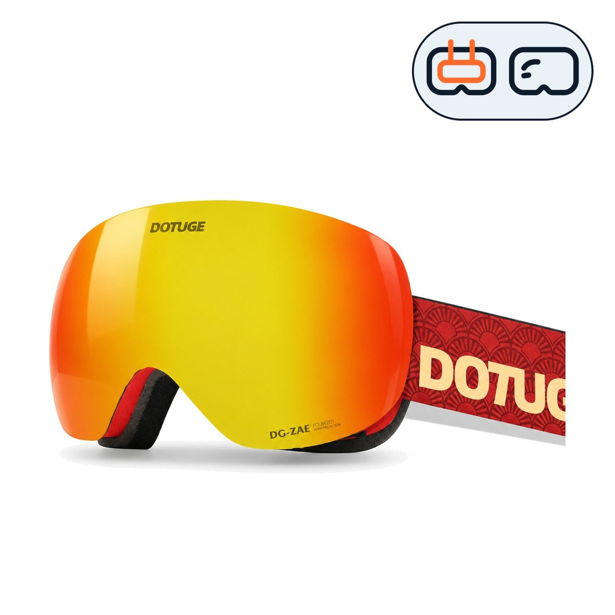 Orbit 3 | Snow Goggles | Spherical Lens, UV400 Protection | Skiing and Snowboarding-Red Lens / Red Frame / Red Strap-Snowgest