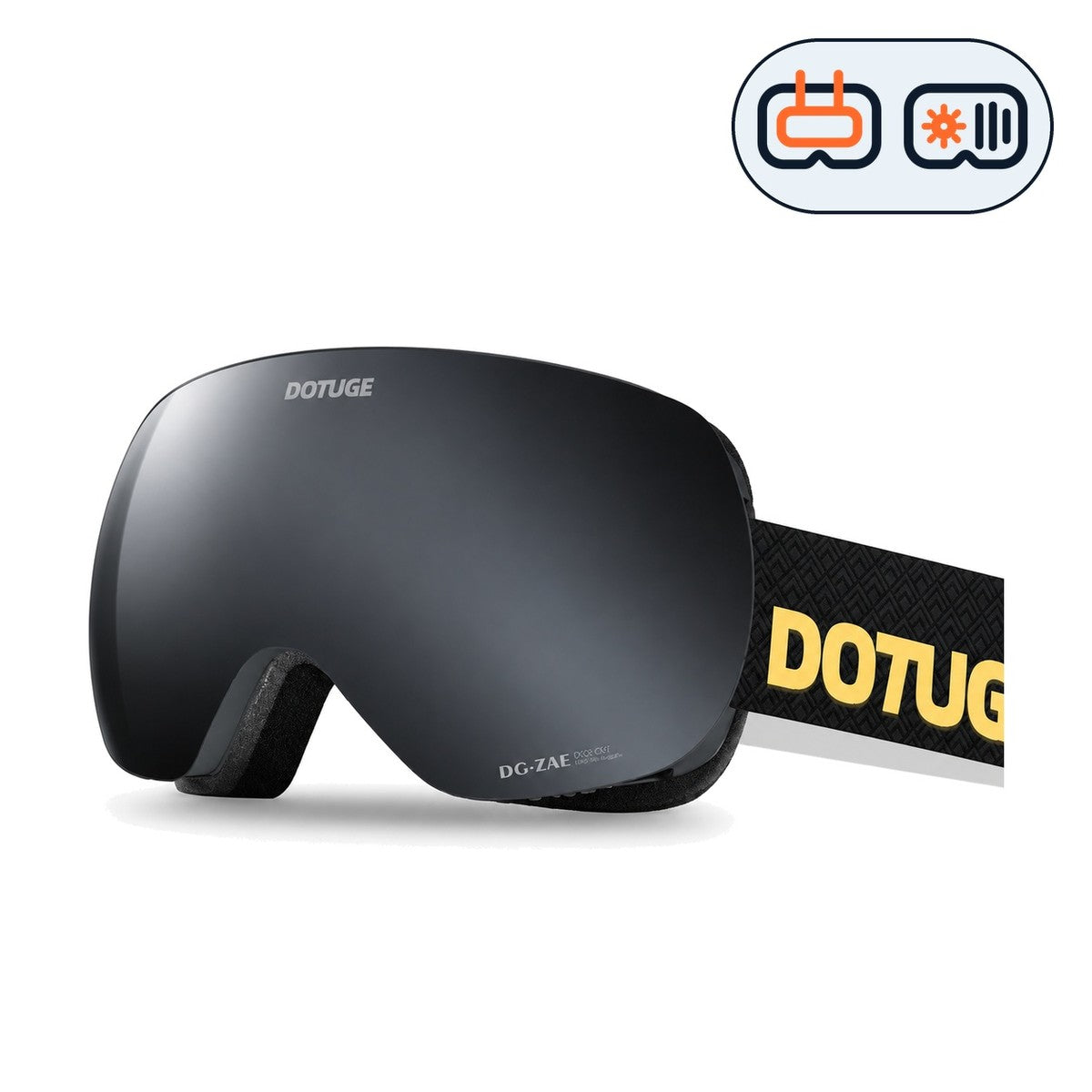 Orbit 4 | Snow Goggles | Photochromic Spherical Lens, UV400 Protection | Skiing and Snowboarding-Black Lens / Black Frame / Black Strap-Snowgest