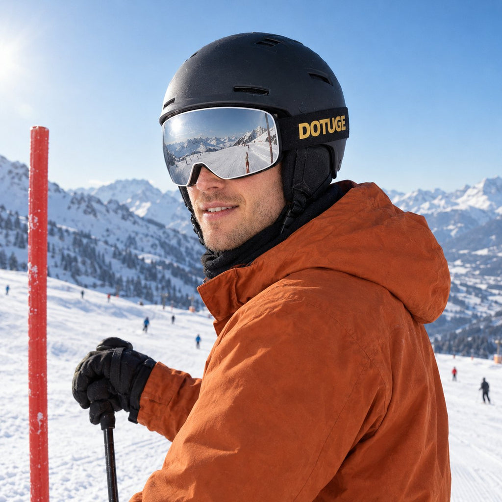 Pebble ski goggles – on the mountain – looking back | Snowgest