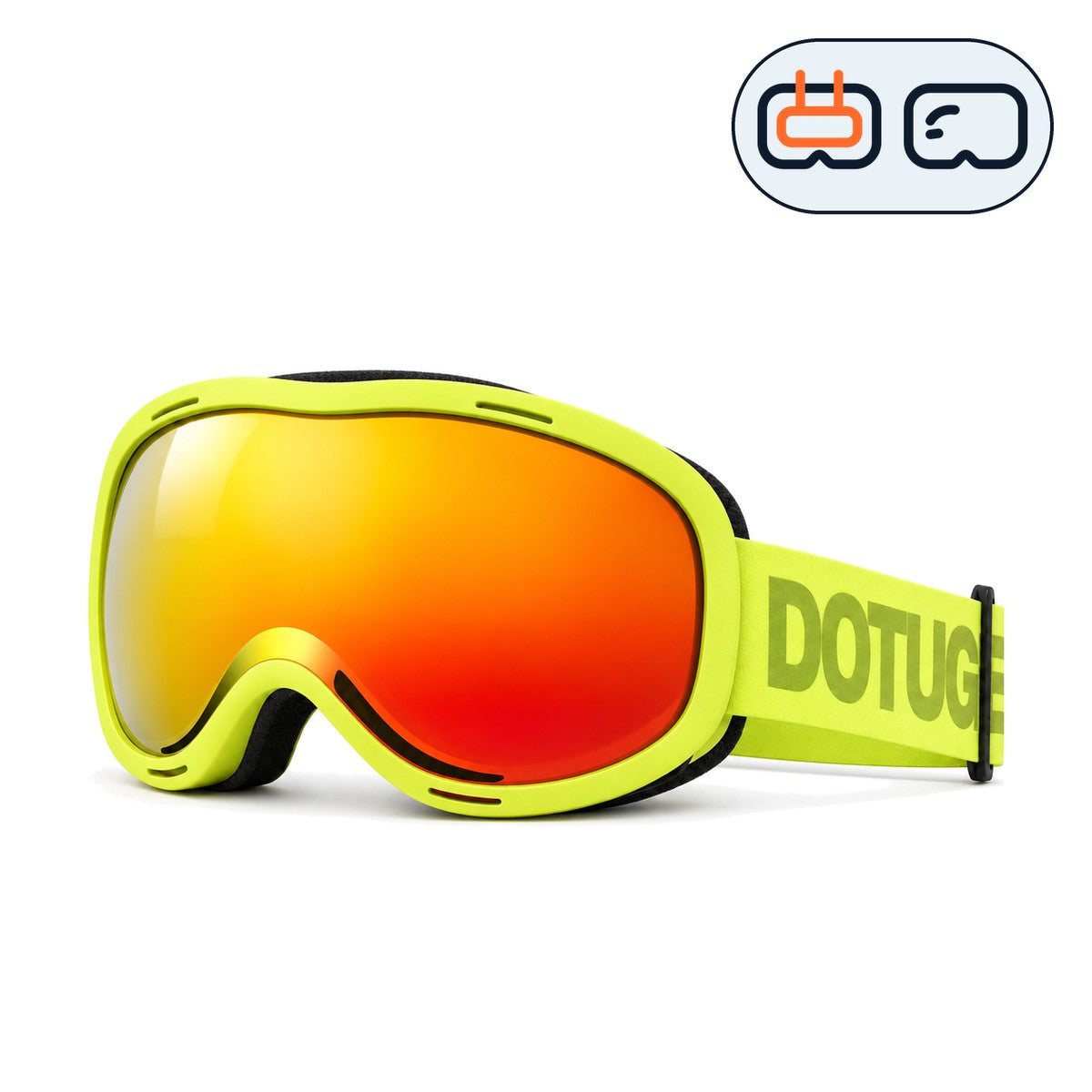 Scout | Kids Snow Goggles | Spherical Lens, UV400 Protection | Skiing and Snowboarding-Orange Lens / Yellow Frame / Yellow Strap-Snowgest