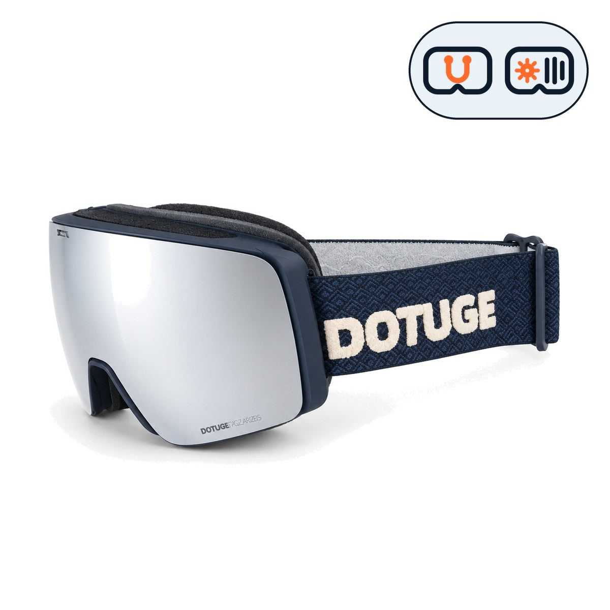 Slate 1 | Snow Goggles | Photochromic Cylindrical Lens, UV400 Protection | Skiing and Snowboarding-Silver Lens / Black Frame / Black Strap-Snowgest