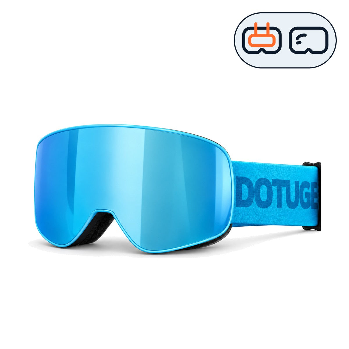 Sprout | Kids Snow Goggles | Cylindrical Lens, UV400 Protection | Skiing and Snowboarding-Ice Blue Lens / Blue Frame / Blue Strap-Snowgest